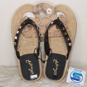 Rockstud Espadrille Style Flip Flops